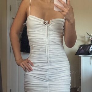 Princess Polly White Ruched Mini Dress